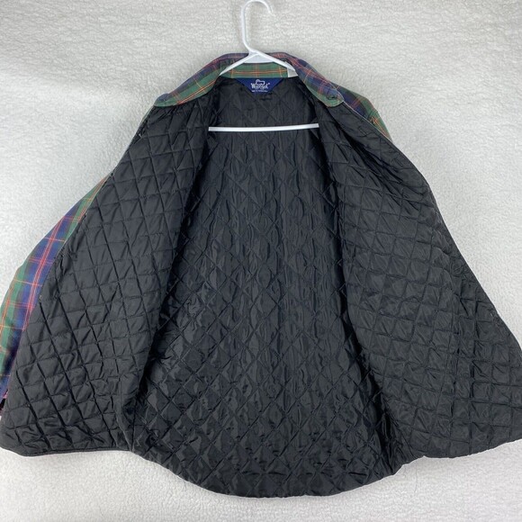 Vtg Woolrich Shirt Jacket Mens Sz M Multicolor‎ Plaid Quilt Lined Button Up - Picture 6 of 15